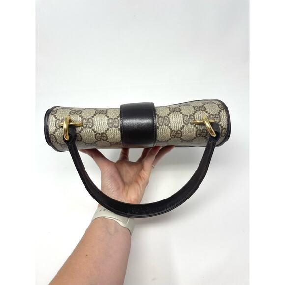 Gucci Vintage GG Monogram Supreme Blondie Top Handle Bag PVC Leather Beige Brown - Picture 11 of 17